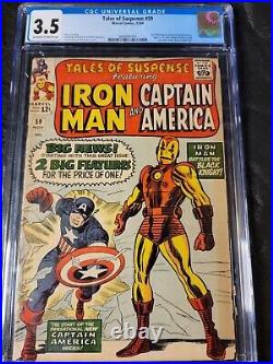 Tales Of Suspense #59 Cgc Graded 3.5 First Captain America Solo Silver Key