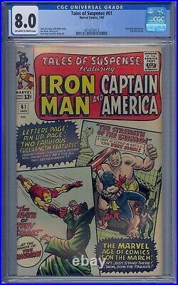 Tales Of Suspense #61 Cgc 8.0 Iron Man Captain America Mandarin Jack Kirby
