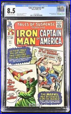 Tales Of Suspense #61 Cgc 8.5 Iron Man Captain America Mandarin Jack Kirby
