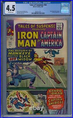 Tales Of Suspense #64 Cgc 4.5 Iron Man Captain America New Black Widow Hawkeye