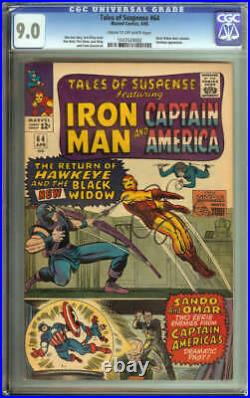 Tales Of Suspense #64 Cgc 9.0 Cr/ow Pages // Black Widow Dons Costume 1965