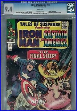 Tales Of Suspense #74 Cgc 9.4 Wp Iron Man Captain America Stan Lee Marvel 1966