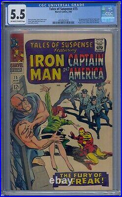 Tales Of Suspense #75 Cgc 5.5 Iron Man Captain America 1st Sharon Carter 5010