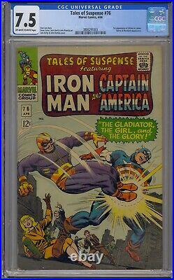 Tales Of Suspense #76 Cgc 7.5 Captain America Iron Man 1st Ultimo Cameo