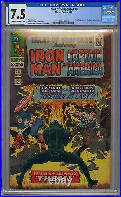 Tales Of Suspense #78 Cgc 7.5 Captain America Iron Man Nick Fury