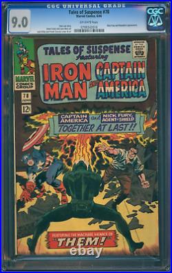 Tales Of Suspense #78 Cgc 9.0 Captain America & Iron Man Stan Lee Marvel 1966
