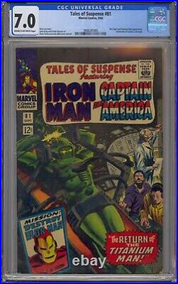 Tales Of Suspense #81 Cgc 7.0 Captain America Iron Man Cosmic Cube Saga