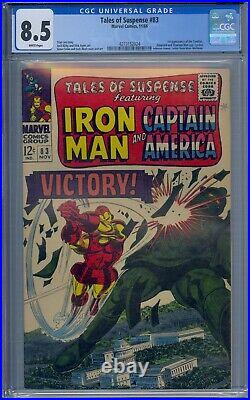 Tales Of Suspense #83 Cgc 8.5 Iron Man Captain America 1st Tumbler Kirby Wht Pgs