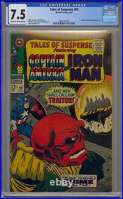 Tales Of Suspense #90 Cgc 7.5 Captain America Iron Man Red Skull