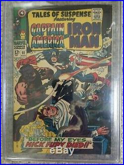 Tales Of Suspense #92 8/67 CGC SS 7.0 Stan Lee Signed 9/11/15 Captain America