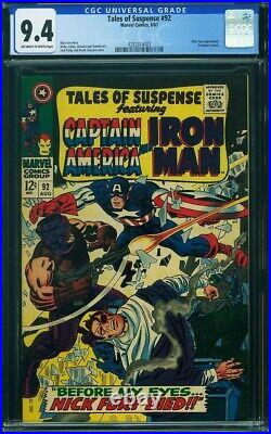 Tales Of Suspense #92 Cgc 9.4 Ow-w Pages Marvel Comics 1967 Nick Fury + Avengers