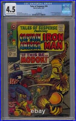 Tales Of Suspense #94 Cgc 4.5 Captain America 1st Modok Titanium Man Jack Kirby