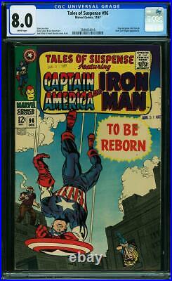 Tales Of Suspense 96 Cgc 8.0 White Pages Captain America Iron Man 1967 A9