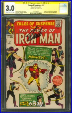 Tales Suspense 57 CGC 3.0 SS Stan Lee 1st Hawkeye Iron Man Lieber art 9/1964