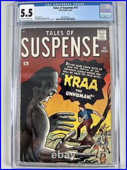 Tales of Suspense #18 (1961) CGC 5.5 KRAA the Unhuman! Stan Lee/Steve Ditko