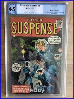 Tales of Suspense 1 Atlas Marvel Key Silver Age PGX 4.5 (like CGC) C/OW Pages