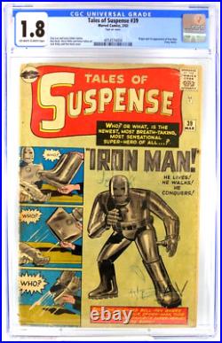 Tales of Suspense #39 CGC 1.8 1963 1st Appearance Iron Man