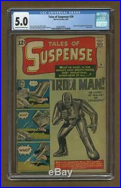 Tales of Suspense #39 CGC 5.0 1963 0339343001 1st app. Iron Man