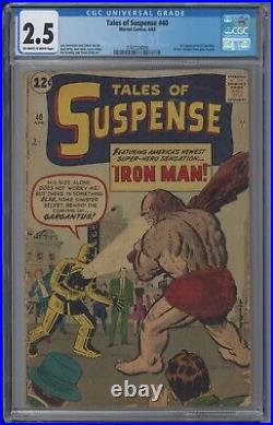 Tales of Suspense #40 CGC 2.5 VINTAGE Marvel Comic KEY 2nd Iron Man Appearance