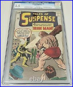 Tales of Suspense 40 CGC 3.5 WHITE 1963 2nd App IRON MAN 1st Gold Armor Marvel