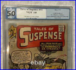Tales of Suspense #41 CGC 5.0 VG/FN 1963, 3rd app Iron Man, cover by Kirby, Ditko