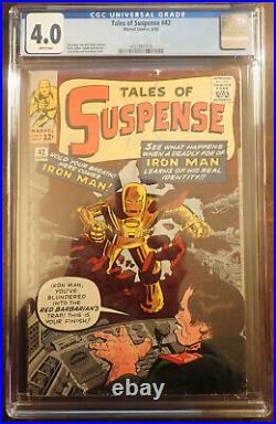 Tales of Suspense #42? CGC 4.0 WHITE PAGES? 3rd Appearance of Iron Man 1963