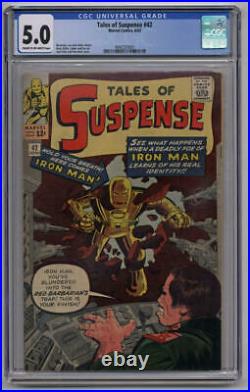 Tales of Suspense #42 CGC 5.0 Crm to OW pages. Iron Man! Stan Lee & Jack Kirby