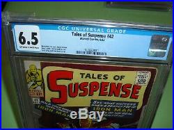 Tales of Suspense #42 CGC 6.5 with OWithW pages from 1963! Iron Man not CBCS