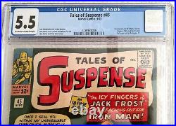 Tales of Suspense 45 (1963)CGC 5.5 Fine. 1st app of Happy Hogan & Pepper Potts