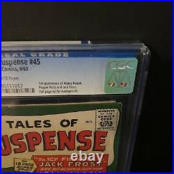Tales of Suspense #45 CGC 3.5 WHITE PAGES 1st Appearance of Happy & Pepper Potts