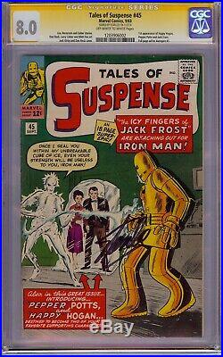 Tales of Suspense #45 CGC 8.0 Signed Stan Lee! 1st Happy Hogan, Pepper Potts +1