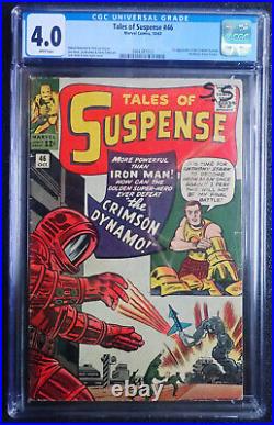 Tales of Suspense #46? CGC 4.0 WHITE PAGES? 1st Crimson Dynamo 1963 Iron Man
