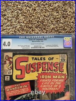 Tales of Suspense 50 CGC 4.0 1st Appearance Of The Mandarin Cream To Off White