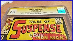 Tales of Suspense #50 CGC SS 7.5 signed by Stan Lee 1st APP Mandarin -Iron Man