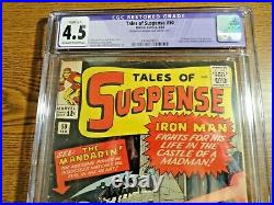 Tales of Suspense #50 Hot Key CGC 4.5 R 1st Mandarin Iron Man Shang Chi Marvel