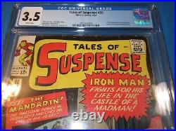 Tales of Suspense #50 Silver age 1st Mandarin Key CGC 3.5 VG- Wow