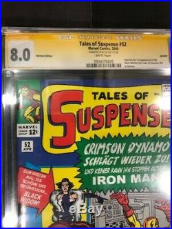 Tales of Suspense #52 CGC SS 8.0 German 1st Black Widow Signed Stan Lee