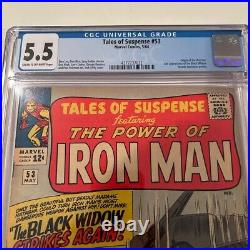 Tales of Suspense #53 CGC 5.5 CR/OWP 4377737022 2nd Black Widow, Watcher origin