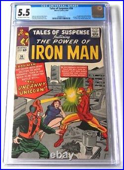 Tales of Suspense #56 CGC 5.5 Marvel Iron Man Stan Lee Jack Kirby cover Aug 1964