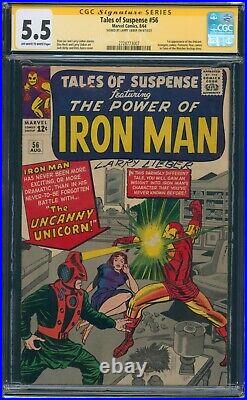 Tales of Suspense #56 CGC SS 5.5 Signed Larry Lieber 1964 OWithWP 1st App Unicorn