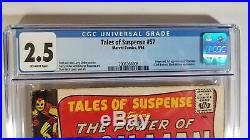 Tales of Suspense #57 1964 CGC 2.5 GD+ OW 1st App Hawkeye