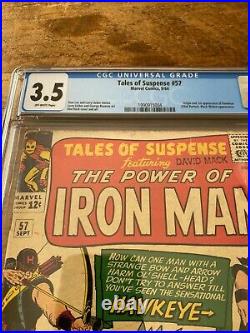 Tales of Suspense #57 CGC 3.5 Marvel Comics 1964 1st app. Hawkeye Key Issue