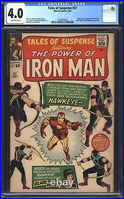 Tales of Suspense #57 CGC 4.0 OW 1st Hawkeye Major Marvel Key! 1964