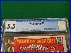 Tales of Suspense #57 CGC 5.5 OW-WHITE Pages! 1st Appearance and Origin Hawkeye