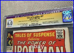 Tales of Suspense #57 CGC 6.0 SS Signed Stan Lee 1st Hawkeye Moderate Resto