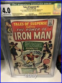 Tales of Suspense #57 (Marvel) 1st Hawkeye, CGC Signed Jeremy Renner + Lieber