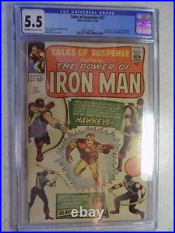 Tales of Suspense # 57 Marvel CGC 5.5. 1ST Hawkeye awesome book Iron Man Silver