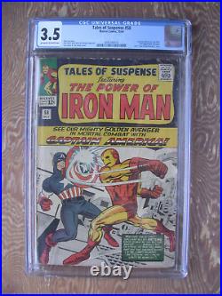 Tales of Suspense #58 CGC 3.5 Classic cover! Iron Man vs Captain America
