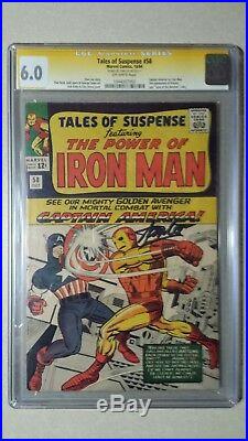 Tales of Suspense #58 CGC 6.0 SS signed STAN LEE 1964 Iron Man vs Capt America