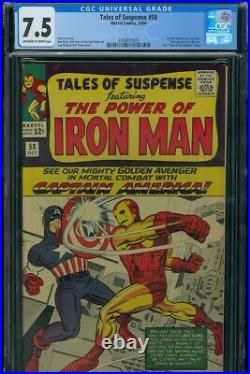Tales of Suspense #58 CGC 7.5 OW to White. Cap vs Iron Man. Free shipping